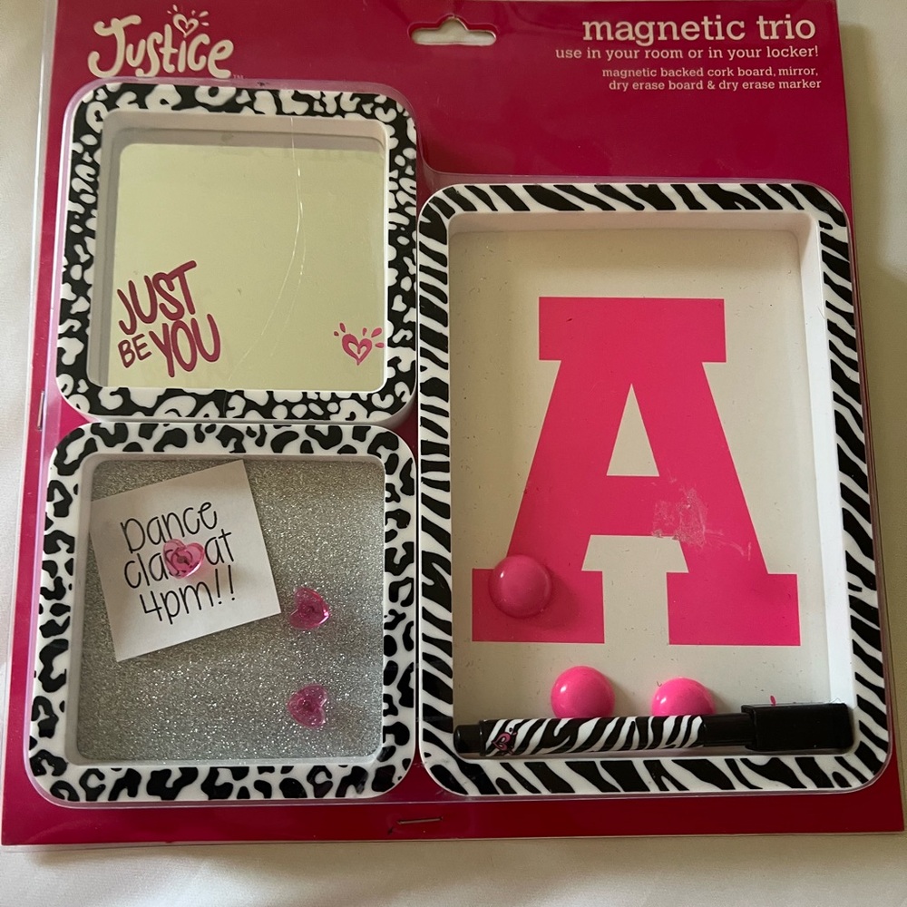 Justice Zebra Print Magnetic Trio with Pink Accents